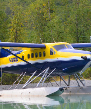float plane used for transporting guests to best fishing spots