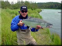 Alaska regulations require the use of a fly for fishing sockeye